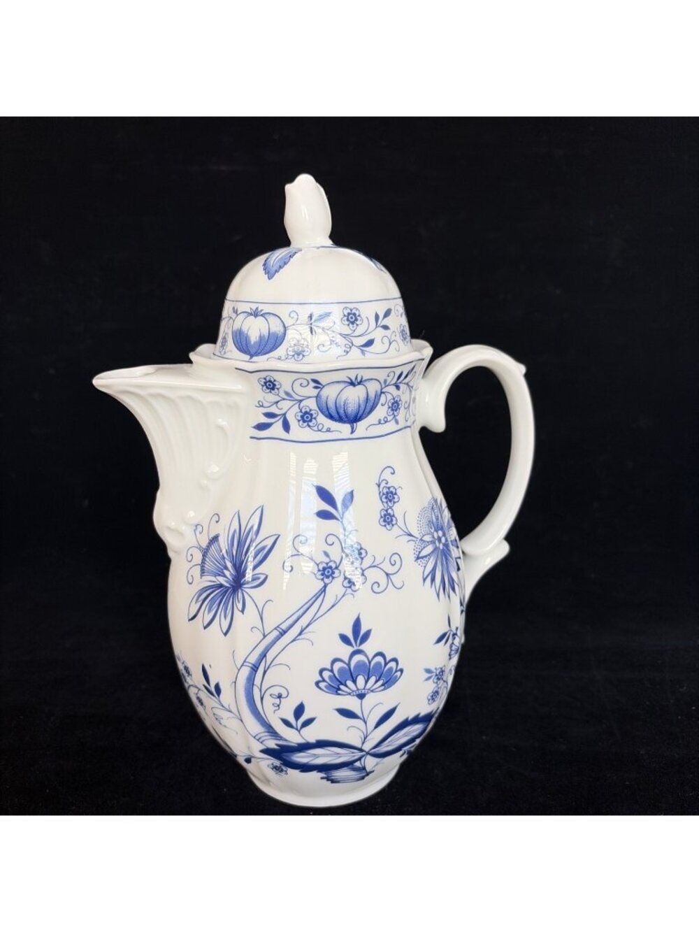 Vintage Retsch Bavaria Germany Blue Onion Porcelain Tea Coffee Pot Lid 9.5in